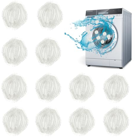 FuninCrea 12 Pcs Nylon Washing Balls, Reusable Washing Machine Lint Filters Anti-winding Floating Pet Hair Remover Washing Machines Pet Hair Catcher Balls for Laundry (07#)