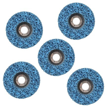 EVTSCAN 5pcs Poly Strip Abrasive Disc Paint Remover Cleaning Grinding Wheel for Angle Grinder (100 * 14 * 22 hole blue gold)