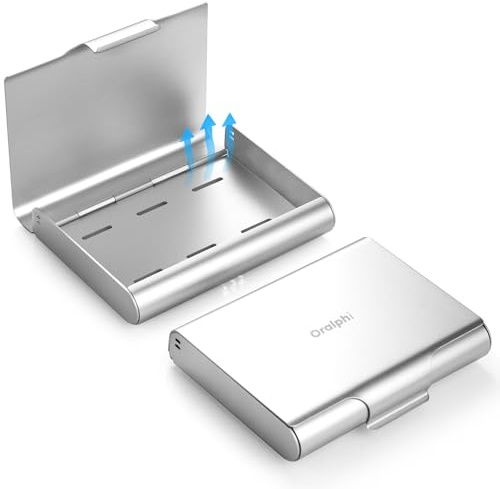 Oralphi Boîte Appareil Dentaire en Aluminium,Étui à Dentier avec Trous d'Aération,Boite Gouttiere Dentaire,Boite pour Appareil Dentaire Orthodontiques,Protege dent Appareil Dentaire