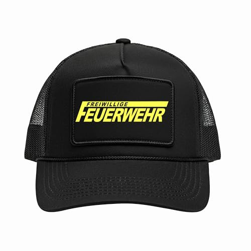 UGLYSHIRT Feuerwehr Cap | Verstellbare Basecap Herren – Snapback Mütze für Feuerwehr & Freiwillige Feuerwehr – Schwarze Schirmmütze für Einsatz & Freizeit | M3
