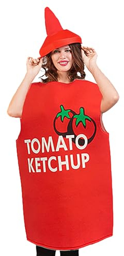 Generisk senapsdräkt | matdräkter | bekväm lätt ketchup flaskform outfit för fasta gruppföreställningar scenframträdanden och cosplay-aktiviteter