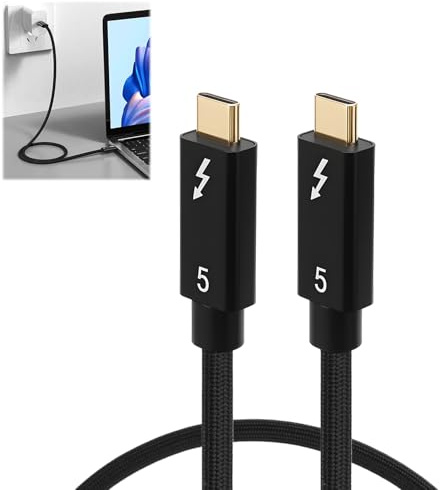iwui Thunderbolt 5.0 Cable de Carga Rápida 240W, 1 m | Transferencia de Datos a 120Gbps Compatible con 16K@ 30Hz para Thunderbolt4/USB 4.0, USB-C, Mac, iMac, Laptop, PC, Smartphone