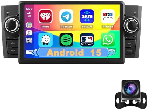 Autoradio per Fiat Grande Punto Linea 2007-2012, stereo touchscreen Android 14 da 7'', navigazione GPS, CarPlay wireless, Android Auto, WiFi, Bluetooth, FM/RDS, EQ, telecamera (M100S)