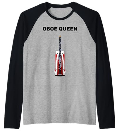 Oboe Queen Girls Oboe Tshirt Oboista Oboe Player Womens Oboe Oboe Maglia con Maniche Raglan