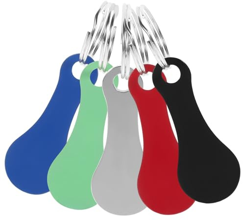 Milisten 5pcs Shopping Cart Token Keyring Set, Stainless Steel Trolley Coin Holder Keychain Pendant, Colorful Shopping Trolley Tokens for Grocery Cart Use