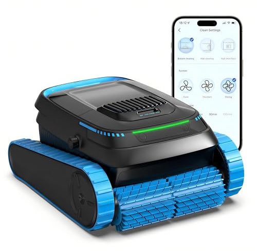 RidgeRover PC20 Kabelloser Poolroboter, Intelligente Navigation Akku Poolreiniger mit 18.927 LPH Saugleistung,App-Steuerung Boden Wand Wasserlinie Reinigung, 2,5h Schnellladung für bis 170㎡ Becken