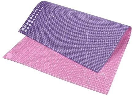 Schneidematte Selbstheilend 1 Stück A1 ((Lila + Rosa) doppelseitige selbstheilende PVC-Schneidematte, ideal for Lederschneiden, Schnitzen, Papier- und Tonhandwerk