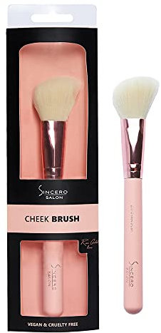 Sincero Salon - Pennello Blush e Cipria In Polvere - Pennello Contouring Viso - Pennello Trucco Oro Rosa - 100% Vegano - Molto Morbido - Pennelli Viso Make Up