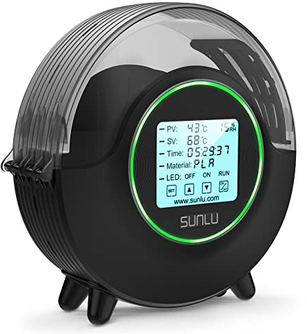 SUNLU Filament Trockner Box S2, bis 70°C mit 360° Rundumheizung | 3D Drucker Filament Dryer Hält das Filament während des 3D Drucks Trocken, Kompatibel mit PLA PETG ABS SILK PA PC, Schwarz