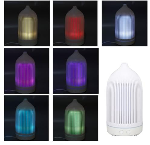 Zerodis 200 Ml Weißer Luftbefeuchter-Diffusor für ätherische Öle mit Mehrfarbiger Beleuchtung, Ultraschall-Duftdiffusor für Schlafzimmer