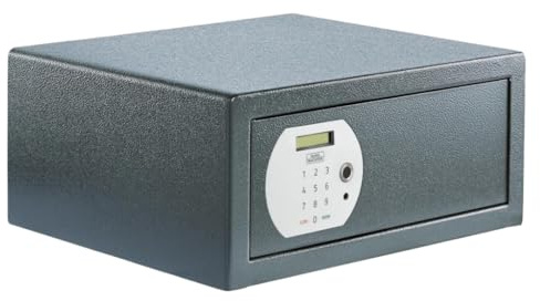 Burg-Wächter Möbelkassaskåp med elektroniskt kombinationslås och fingeravtryck, för vägg- och golvmontering, 27,4 l, 14 kg, Pure-Safe PS 130 E FP LAP, antracit