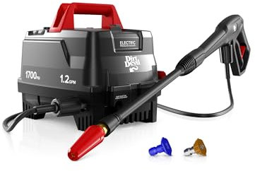 Dirt Electric Pressure Washer, 1700 PSI with Included Attachments, Lightweight and Compact, High-Pressure Multi-Surface Cleaning, PD40000V, Black