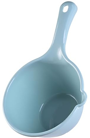 Louche à eau en plastique, louche de bain, cuillère à eau de salle de bain, tasse essentielle pour la maison avec long manche pour arroser les fleurs, bain, jardinage (bleu)