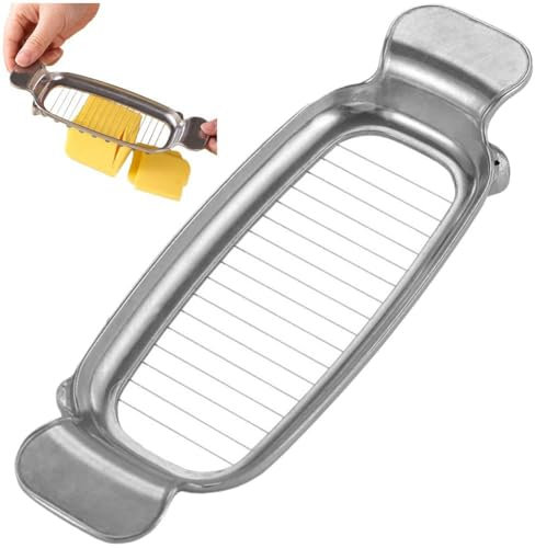 Muteitt Butter & Cheese Slicer, Stainless Steel Cheese Slicer Food Cutter, Cheese Slicer with Ergonomic Handle