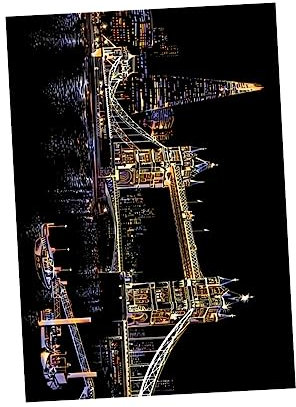 MOLUCKFU Kratzzeichnung Erwachsene Handmade Kratzbild London Tower Bridge Eco-freundliches Diy Dekompressionstool Für Kreative Bastelprojekte Als Für Kunstliebhaber