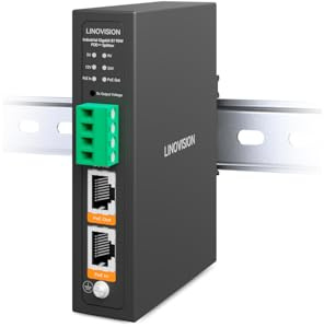 LINOVISION Industrial Gigabit 90W POE++ Splitter with IEEE802.3bt and DC 5/9/12/24V Output, Din Rail Mounting, IEEE802.3bt to PoE and DC Power Supply for PTZ Cameras, Access Control Systems