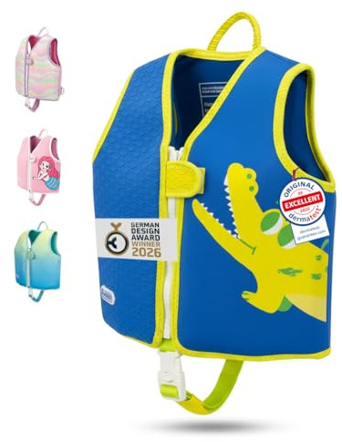 KIDVERSE Schwimmweste Kinder 2-6 Jahre - Komfort Schwimmhilfe mit Bauchumfang bis 62cm - Schwimmhilfe Kinder 2-6 Jahre - Kinderschwimmweste zum Schwimmen Lernen - Schwimmweste Kind