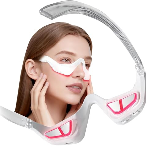HGHJHVJ Red Light Therapy Eyelift Device, Under Eye Red Light Therapy Massager with Microcurrent, Under Eyes Glasses Treatment Eye Bags Dark Circles Puffiness Wrinkles Fine Lines