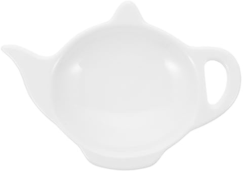 JECOMPRIS Ceramic Tea Bag Holder Dish Decorative Teabag Tray Tea Bag Saucer for Home Hotel Restaurant Room Yoga Room Packet Holder 4.80 X 3.35 X 0.79 in