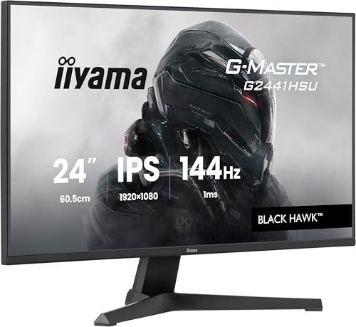 iiyama G-Master Black Hawk G2441HSU-B1 Écran 23.8 IPS 1920x1080@144Hz 1ms 350cd 1500:1 Haut-parleurs HDMI/DP/USB HUB (2x2.0) Black Tuner PC Gamer