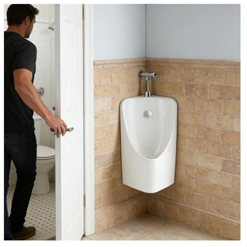 MZZKFC Orinatoio per Uomini Orinatoio Angolare A Parete, Orinatoio in Ceramica 59cm per Uomo Bagno Toilette, Orinatoio Commerciale Garage con Valvola di Scarico, Facile Pulire(White)