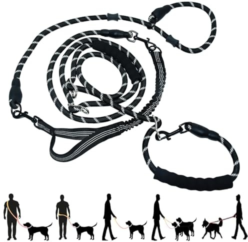 Tiesenci Handsfree Ryckfri Hundkoppel 2.6m Svart Stora Hundar