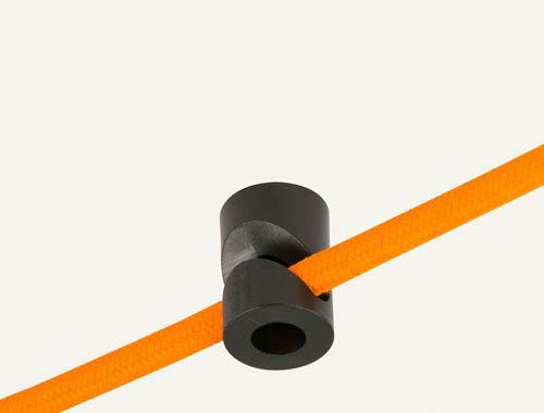 Wand- und Deckenpins - V - Schwarz,Weiß,Transparent für Textilkabel. 5 Stück. Made in Italy (Schwarz)