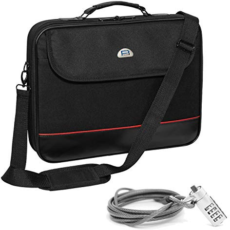 PEDEA Housse pour ordinateur portable Trendline Étui pour ordinateur portable jusqu’à 18,4 pouces (46,7 cm) Sacoche à bandoulière, avec cadenas inclus, noir