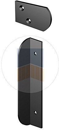 PORTAC Butée de portail battant - Noir Ral 9005, Longueur (mm) : 160