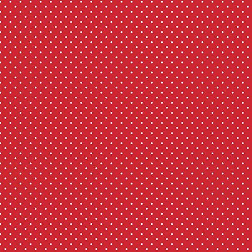 babrause® Baumwollstoff Pünktchen Rot Webware Meterware Popeline OEKOTEX 150cm breit - Ab 0,5 Meter