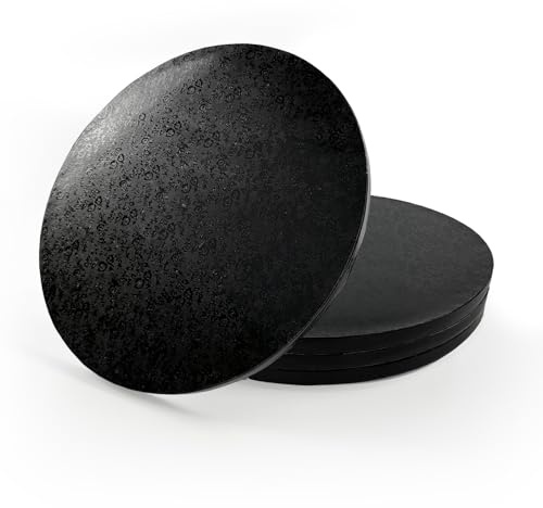 Miss Bakery's House® Cake Drum – Tårtfat – 12 mm – Ø 34 cm – svart – 4 stycken – tårtunderlägg