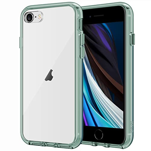 JETech Hülle für iPhone SE 3/2, iPhone 8/7, Anti-Vergilbung, Nachtgrün | Stoßschutz, Kratzfeste Harte PC-Rückseite, Robuster Transparenter TPU-Rahmen