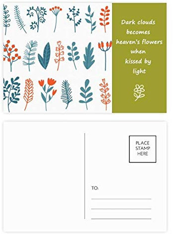 Weihnachts-Postkarten-Set mit Blumen-Blätter-Illustration, 20 Stück