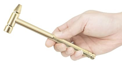 AIYIBEN Hammer Mallet, 6-in-1 Miniature Copper Tool with Stainless Steel Handle, Includes 4 Screwdrivers, Lightweight and Compact, Gold