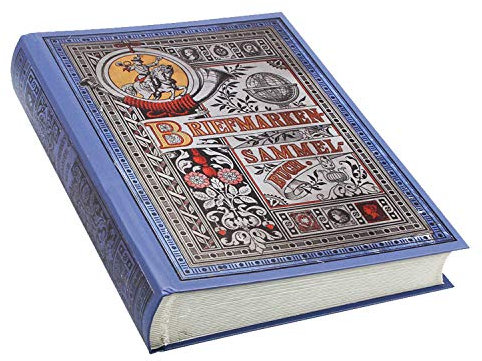 Briefmarken-Einsteckbücher im Großformat, Einband Optik Vintage, farbig used look: Mit Doppelgelenken und doppelten Pergamin-Zwischenblättern, Einband used look, 64 Seiten weiß