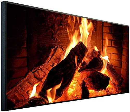 Ecowelle Infrarotheizung mit Bild | 750 Watt | 60x120 cm | Infrarot Heizung| | Made in Germany| i 4 Kaminfeuer