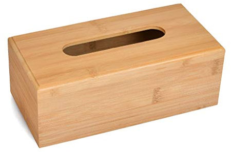 FOROREH Taschentuchspender Kosmetiktücherbox Bambus, Kosmetiktuchspender Tücherbox, Tuchspender für Taschentücher, Bambus Taschentuchbox, Papiertuchspender mit herausnehmbarem Boden