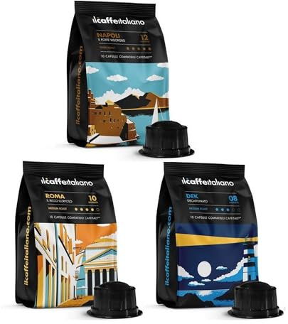 Il Caffè Italiano - Kit Dégustation Capsules Compatibles Caffitaly - 100 Pièces | Tour D'Italie, Diverses Intensités | Made In Italy | Frhome