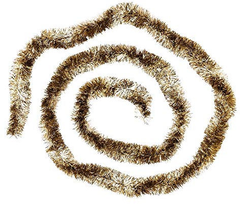 Idee con cuore, ghirlanda lametta Deluxe | Duo Color | Ø 4 cm | 2 m di lunghezza | Ghirlanda decorativa | Ghirlanda natalizia | Decorazione per feste (oro & argento metallico)