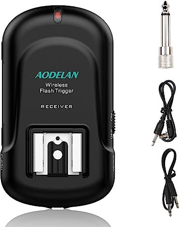 AODELAN Flash Trigger Receiver with Universal Hot Shoe for Canon, Nikon, Olympus, Panasonic, Pentax, Fuji, Samsung, Sony (Receiver Only)