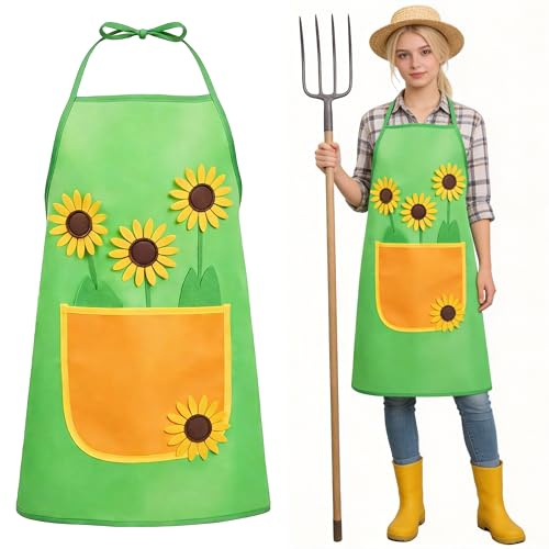 cuteDIY Gartenschürze Kostüm Sonnenblumen Blumen Damen Herren