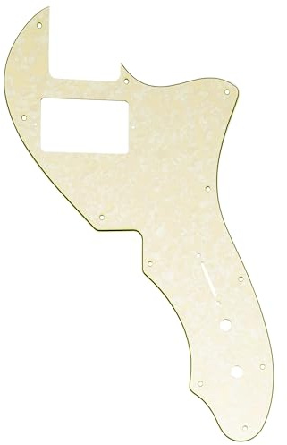 Musiclily Pro 11 Löcher Einzel H Schlagbrett 4-lagig Aged White Pearl | für USA Fender 69 Tele Thinline Style E-Gitarre