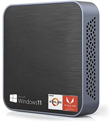 Simpletek Mini PC Windows 11 Pro AMD Max 3,30 GHz 4 Go RAM DDR4 120 Go SSD M.2 WiFi+BT | TypeC + HDMI + DP | Ordinateur de bureau fixe TV BOX + Support VESA