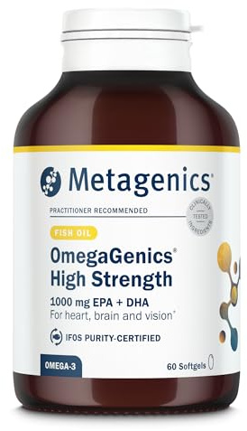 Metagenics OmegaGenics - High Strength Omega-3 Pure Fish Oil Supplement - 1000mg EPA & DHA - 60 Softgel