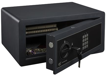 STANDERS - Elektronischer Safe - 20L - 30 x 43 x 20 cm - Wandtresor - Code-Safe - 2 Sicherheitsschlüssel - Mit Alarm - Integriertes Licht - Elektronisches Passwort Tresor