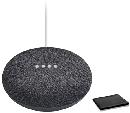 Google Speaker Assistant, Hands-Free Assistance, and Smart Device Integration, Includes Premium Pouch (Charcoal, Standard) Bulk Packaging