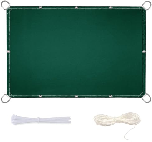 Toldo de lona a medida, 1,5 x 4,6 m, para balcón, protección solar, 95 % de protección UV, cortavientos, resistente a la intemperie, para jardín, terraza, camping, con anillo en D y cordón, color