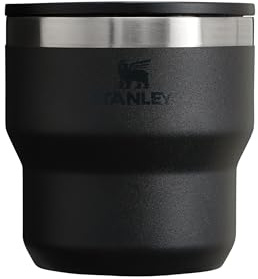 Stanley 1913 Stay-Hot Stapelbar Mugg 0.29L - Resemugg Håller Drycker Kalla I 2.5 Timmar - Termomugg I Rostfritt Stål - Staplas Oändligt - Dubbelväggig Vakuumisolering - Tål Maskindisk - Black 2.0