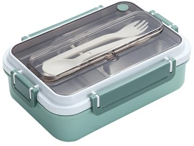 MerwDeeyt Green 304 Stainless Steel Lunch Container 900-1000ML | Bento Lunch Box, Leakproof Insulated Bento Box, Lunch Container with Cutlery, Reusable Stackable Container with Compartments