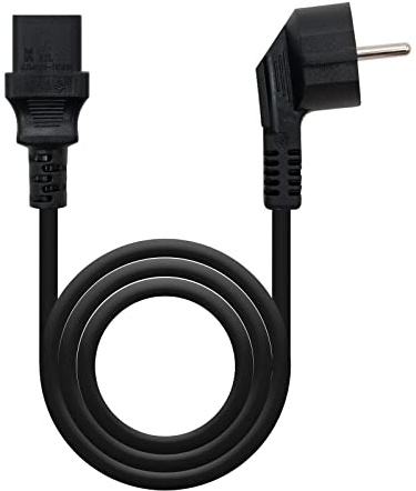 Cable de alimentación para CPU, Conector CEE7 Macho a C13 Hembra, Longitud de 1.5 Metros. Ideal para conectar Equipos informáticos a la Fuente de energía.